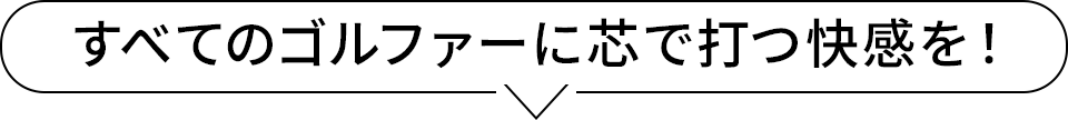 すべてのゴルファーに芯で打つ快感を！